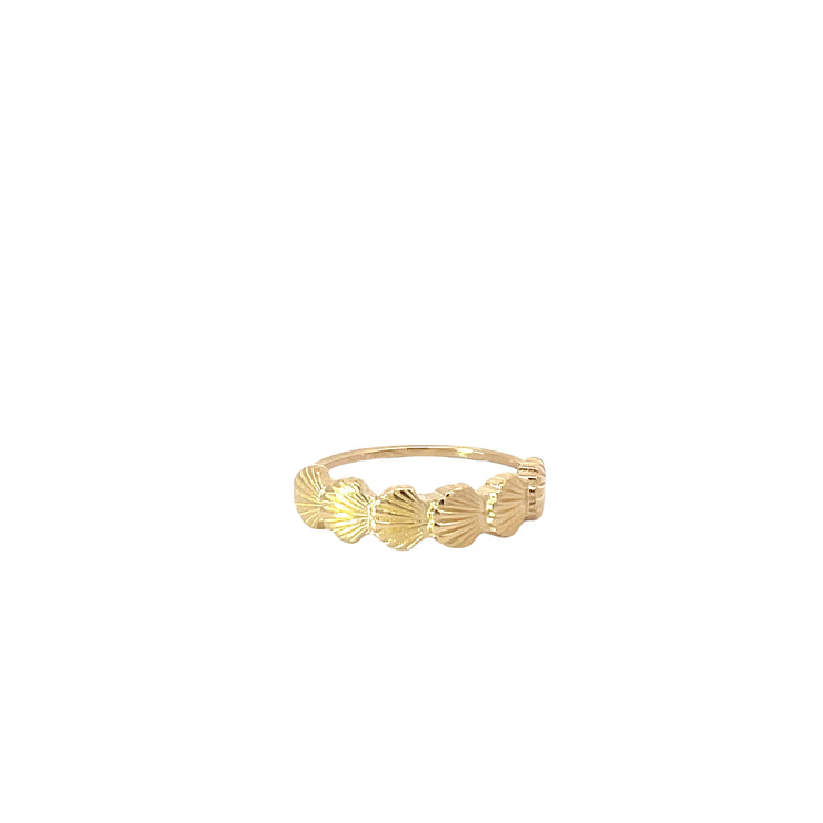 Yellow Gold Scallop Seashell Ring