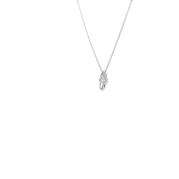 White Gold Diamond Flower Pendant Necklace