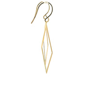 Yellow Gold Open Frame Drop Earrings