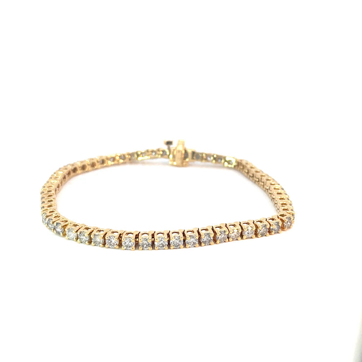 18 Karat Yellow Gold Diamond Tennis Bracelet