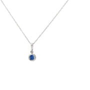 Diamond Sapphire Drop Pendant Necklace