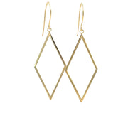 Yellow Gold Open Frame Drop Earrings