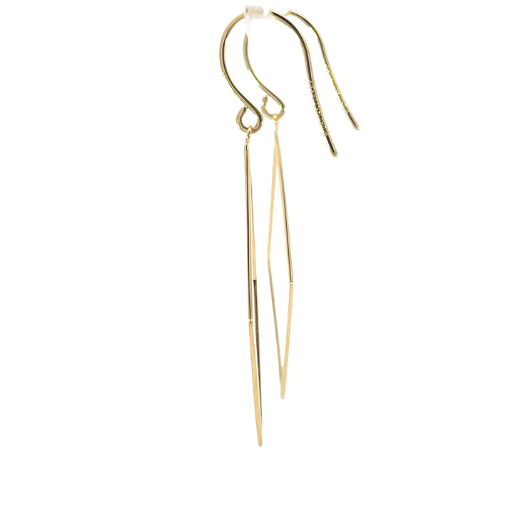 Yellow Gold Open Frame Drop Earrings