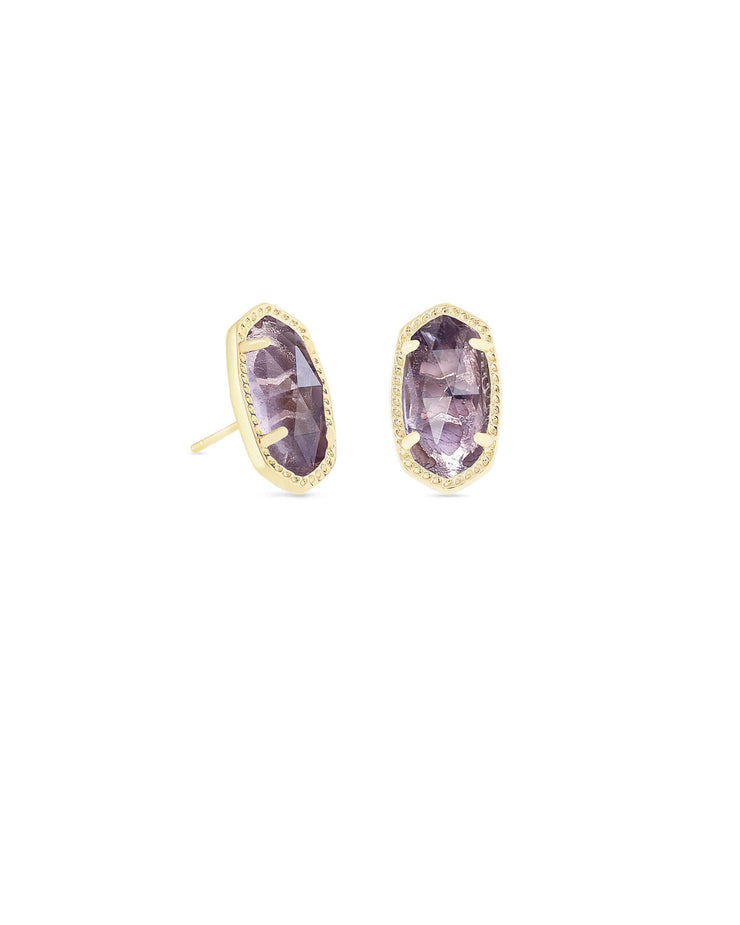 Kendra Scott Ellie Earrings in Gold Toned Purple Amethyst
