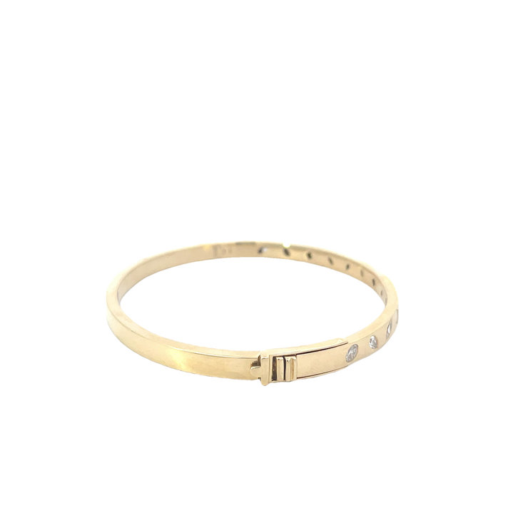 Yellow Gold Diamond Bangle Bracelet