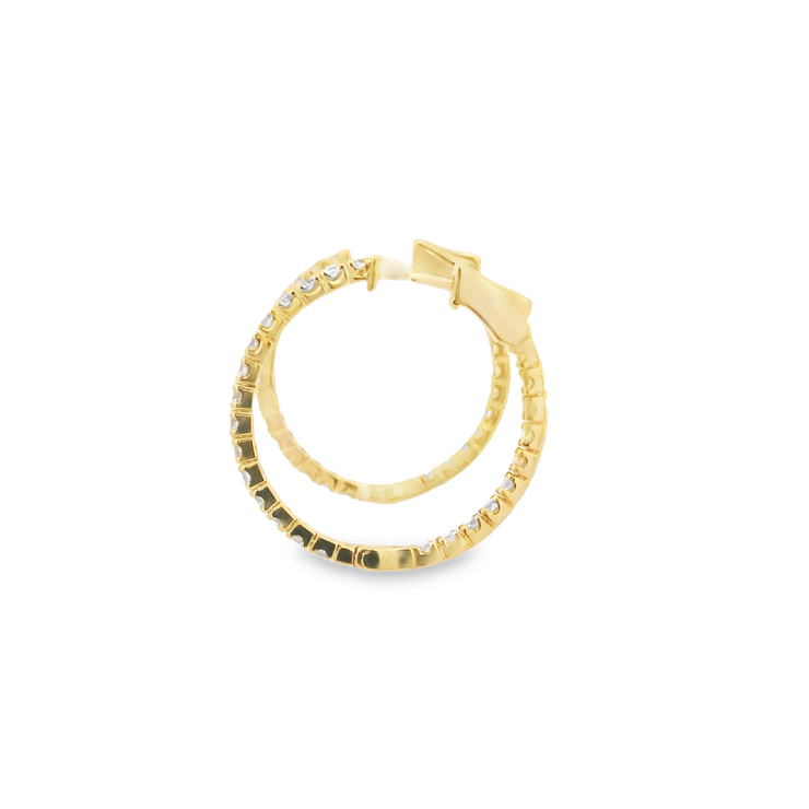 Yellow Gold Inverted Diamond Hoops