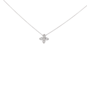 White Gold Diamond Flower Pendant Necklace