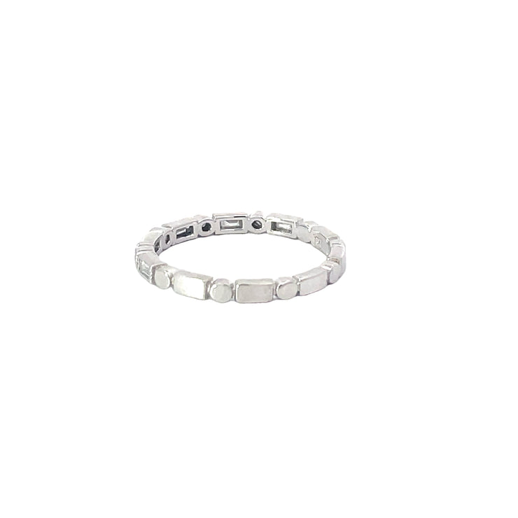 White Gold Alternating Diamond Band