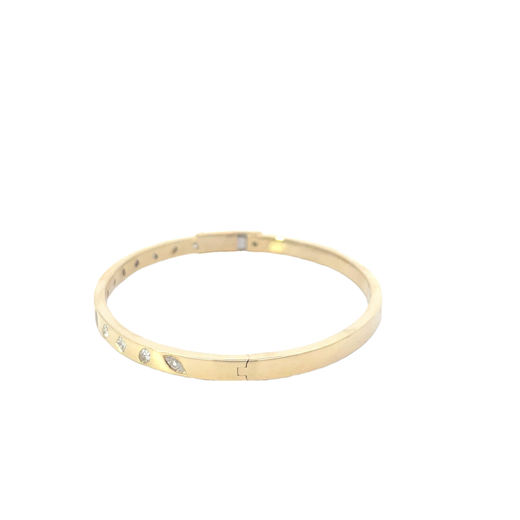 Yellow Gold Diamond Bangle Bracelet