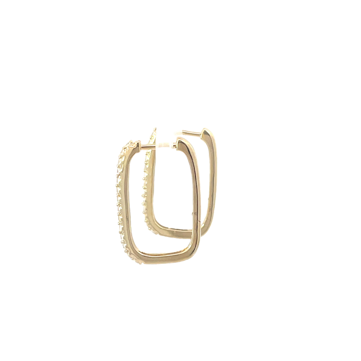 Yellow Gold Diamond Hoops