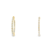 Yellow Gold Inverted Diamond Hoops