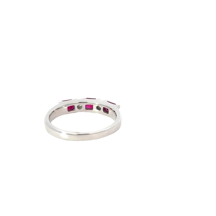 White Gold Diamond Ruby Ring