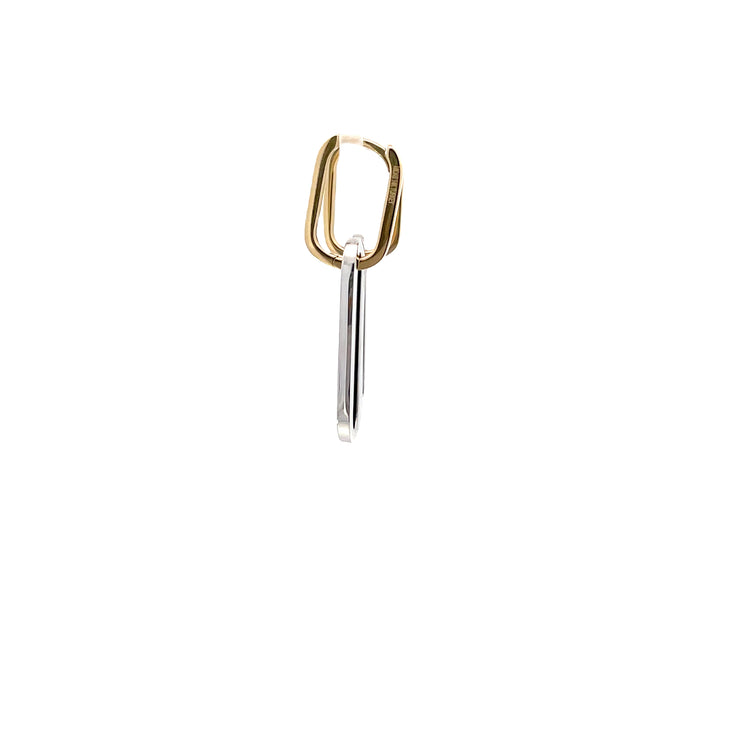 Two Tone Paperclip Drop Earrings