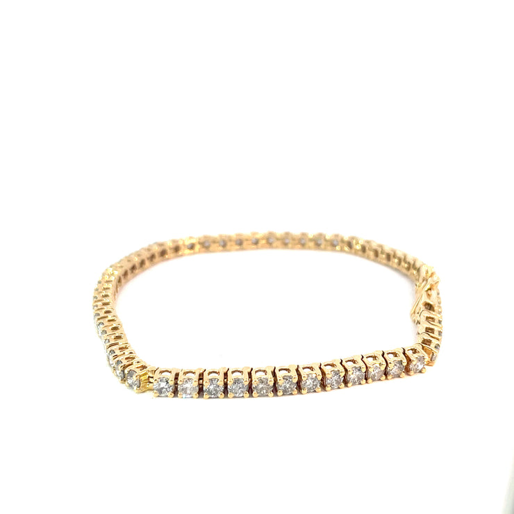 18 Karat Yellow Gold Diamond Tennis Bracelet