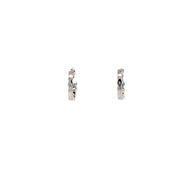 14k White Gold Oval Sapphire Diamond Stud Earring