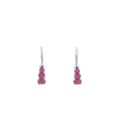 White Gold Ruby Drop Earrings