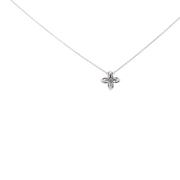 White Gold Diamond Flower Pendant Necklace