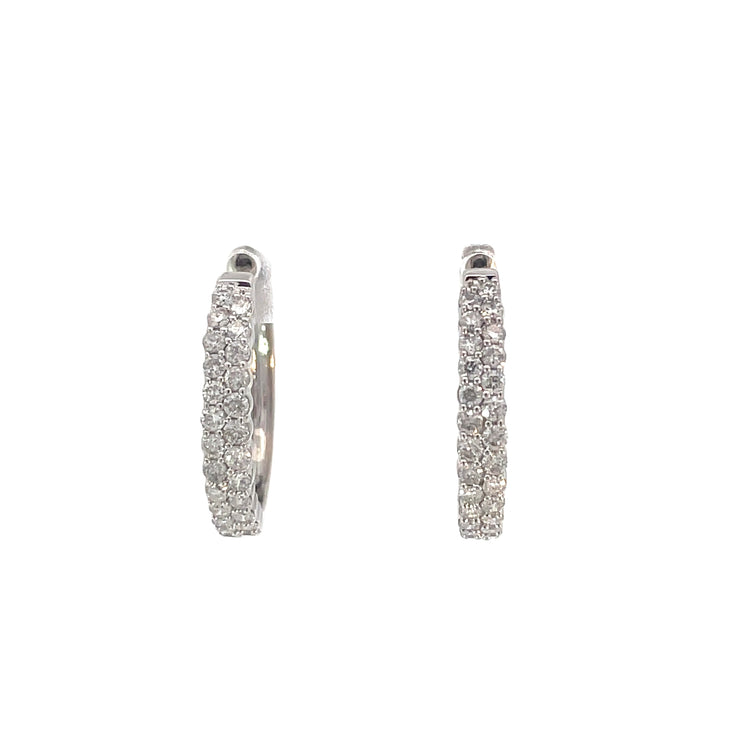 White Gold Diamond Hoops