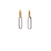 Two Tone Paperclip Drop Earrings