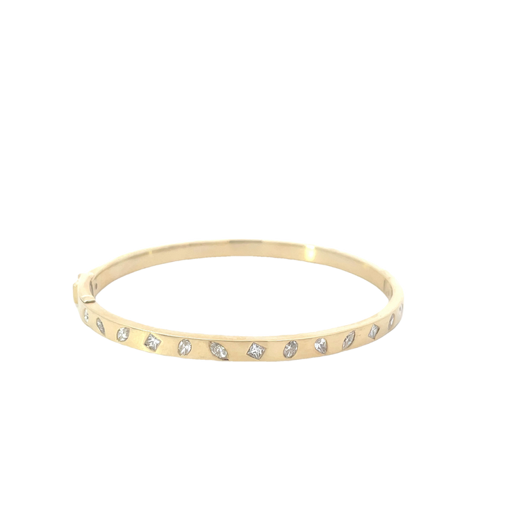 Yellow Gold Diamond Bangle Bracelet