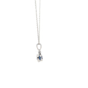 Diamond Sapphire Drop Pendant Necklace