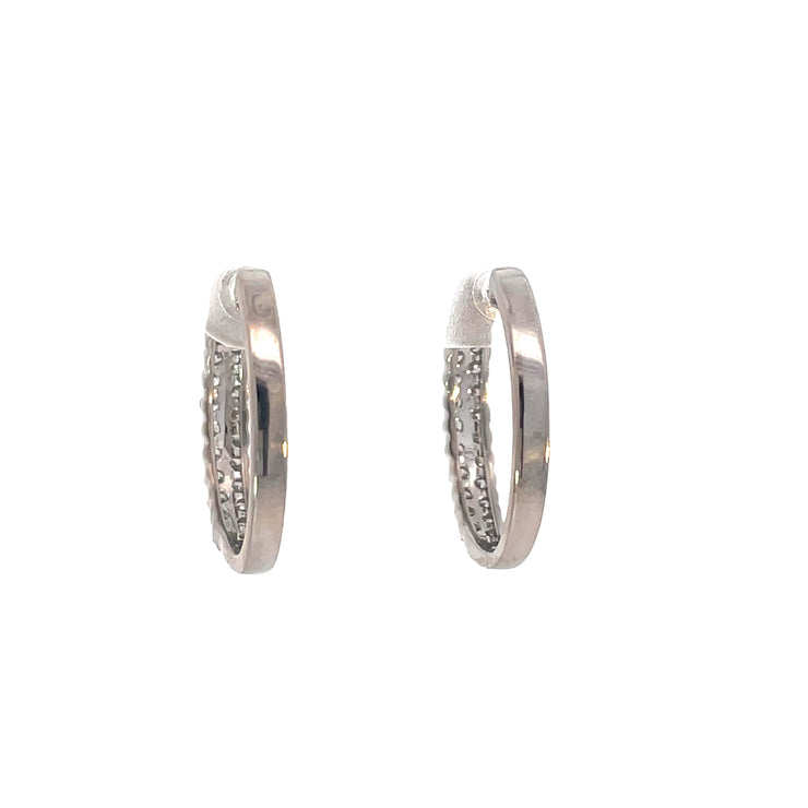 White Gold Diamond Hoops