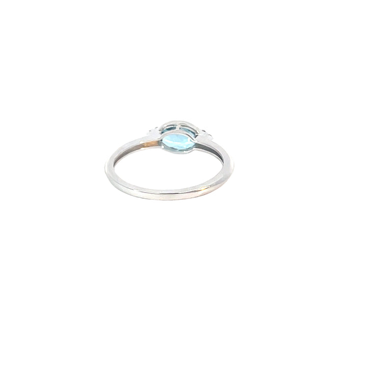 White Gold Blue Topaz Ring