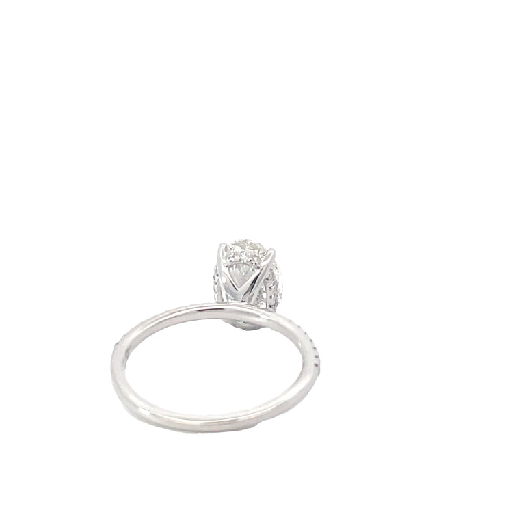 14 Karat White Gold Lab Grown Engagement Ring