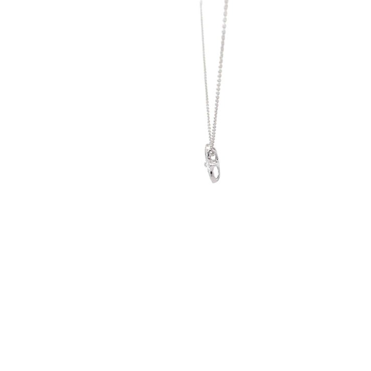 White Gold Diamond Flower Pendant Necklace