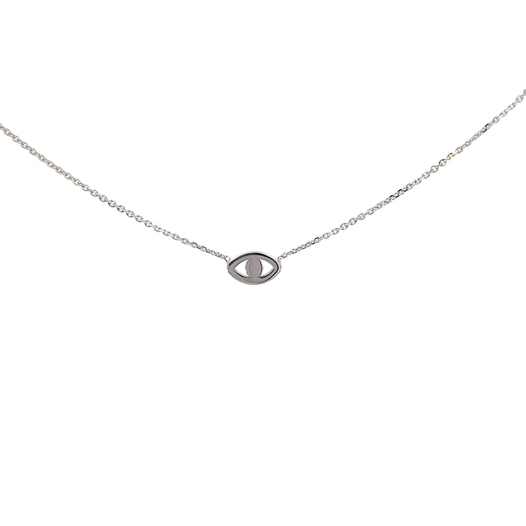 White Gold Evil Eye Necklace