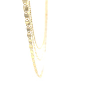 Yellow Gold Valentino-Bead Triple Strand Necklace