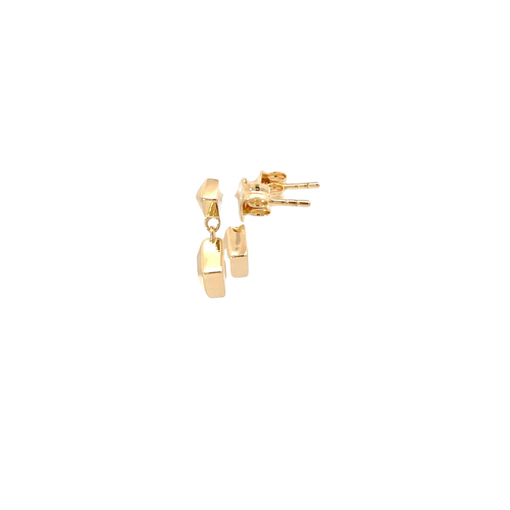 Yellow Modern Electrum Diamond Drop Earrings