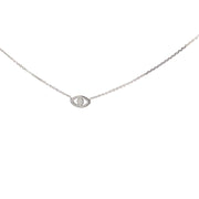 White Gold Evil Eye Necklace