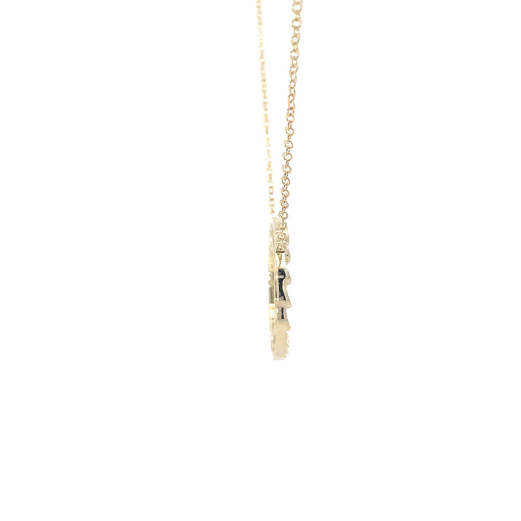 Yellow Gold Diamond Circle Pendant Necklace