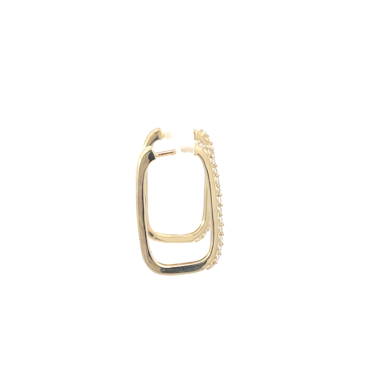 Yellow Gold Diamond Hoops