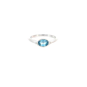 White Gold Blue Topaz Ring