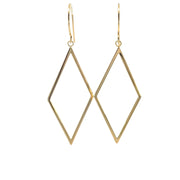 Yellow Gold Open Frame Drop Earrings