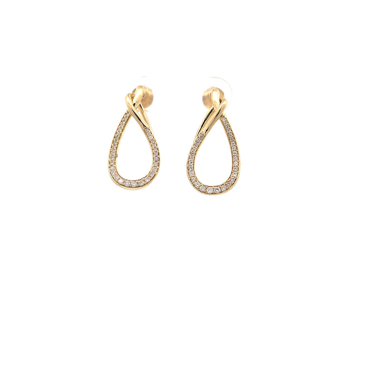 Yellow Gold Diamond Drop Earrings